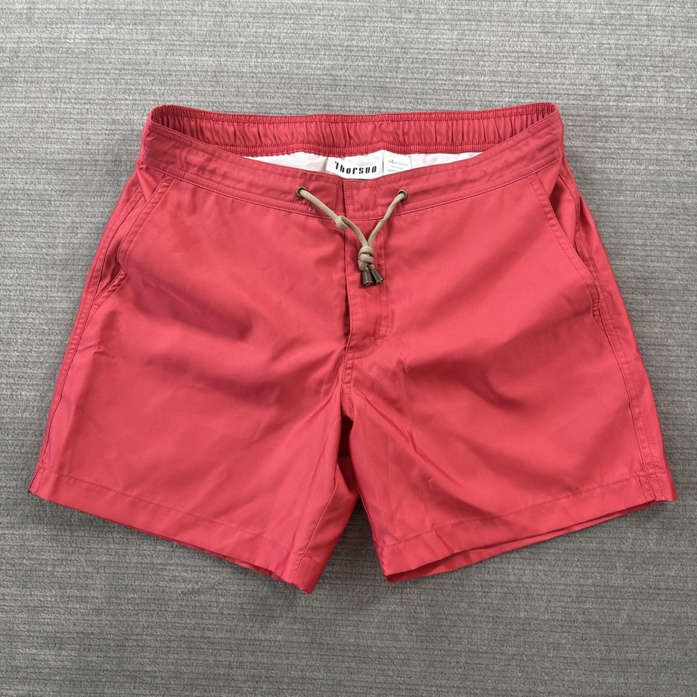 Thorsun Titan Fit Swim Trunks Mens 32 Rust Mesh Lined Drawstring Elastic Waist